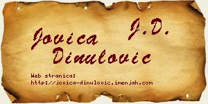 Jovica Dinulović vizit kartica
